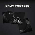 Berserk Guts (Black & White) | Split Wall Poster | Dark Anime Canvas Art
