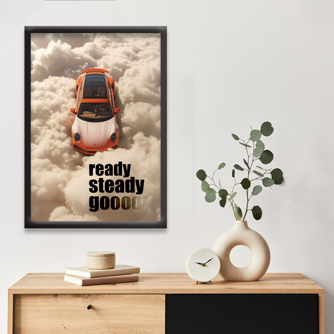 Porsche | Supercar Framed Poster | Car Framed Posters - Matt Black Frame
