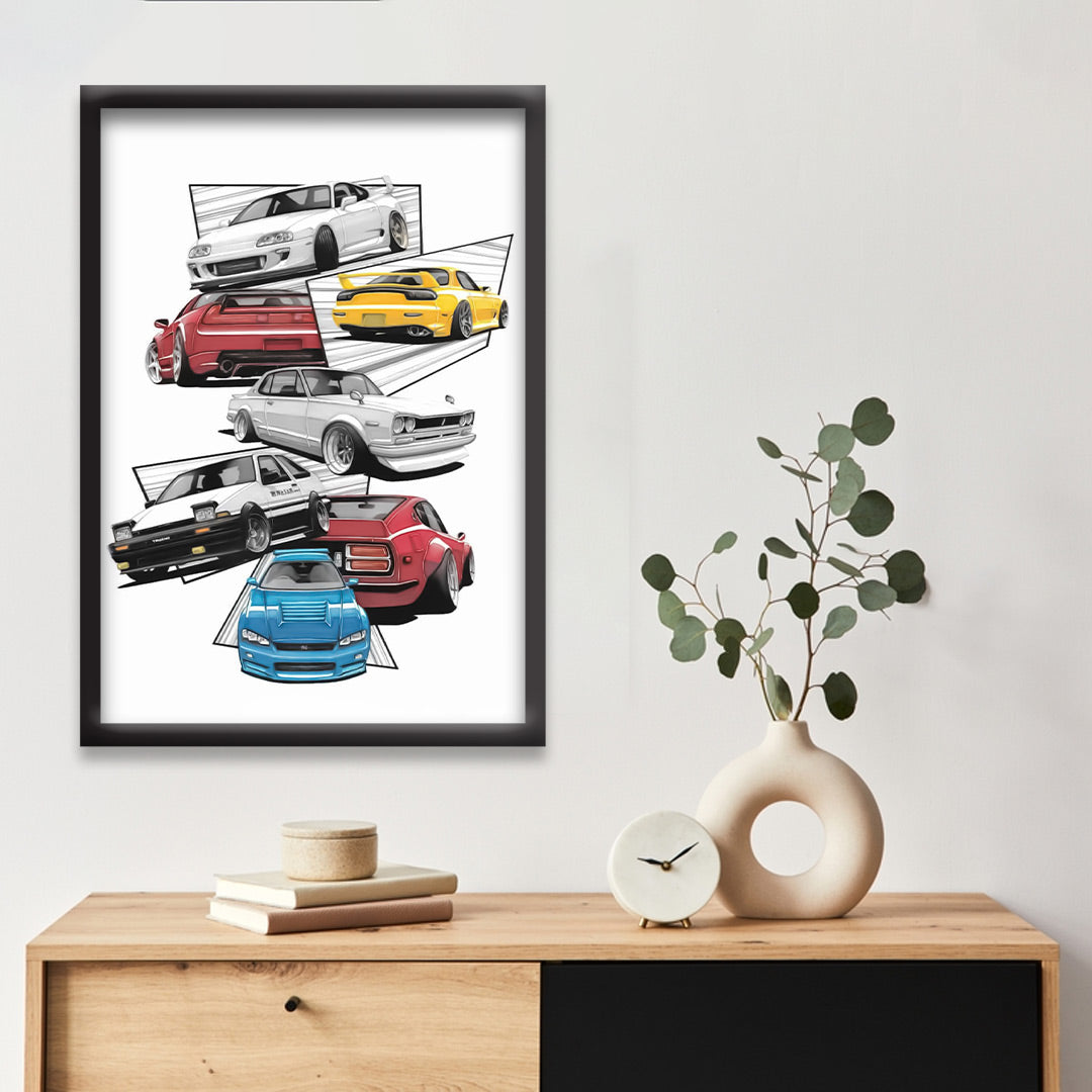 Supercars Collections | SportsCar Framed Poster | BMW PORSCHE TOYOTA Classic  Framed Posters