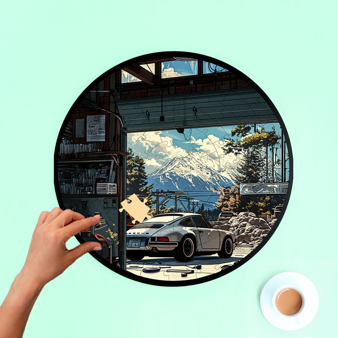 Jurojin Junction Circular Frame Jigsaw Puzzle for Couples  | Porsche Puzzles | 160 Piece Circular Jigsaw Puzzle for Adults & Kids above 15+ Years | Puzzle Games for Car Lovers