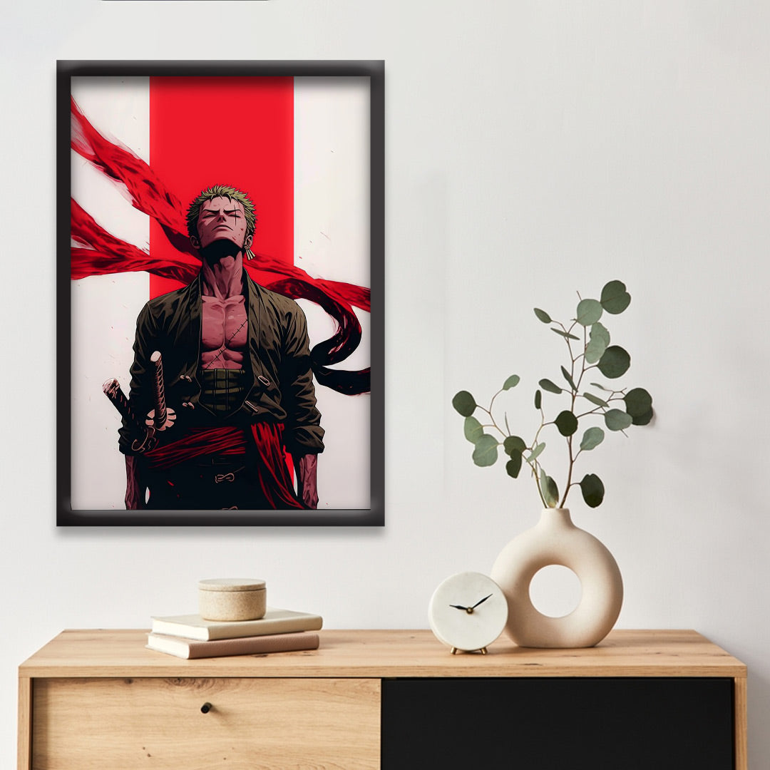 One Piece | ZORO Vector Art | Dekorama Framed Wall Art | Anime Wall Frames & Posters | One Piece Framed Poster