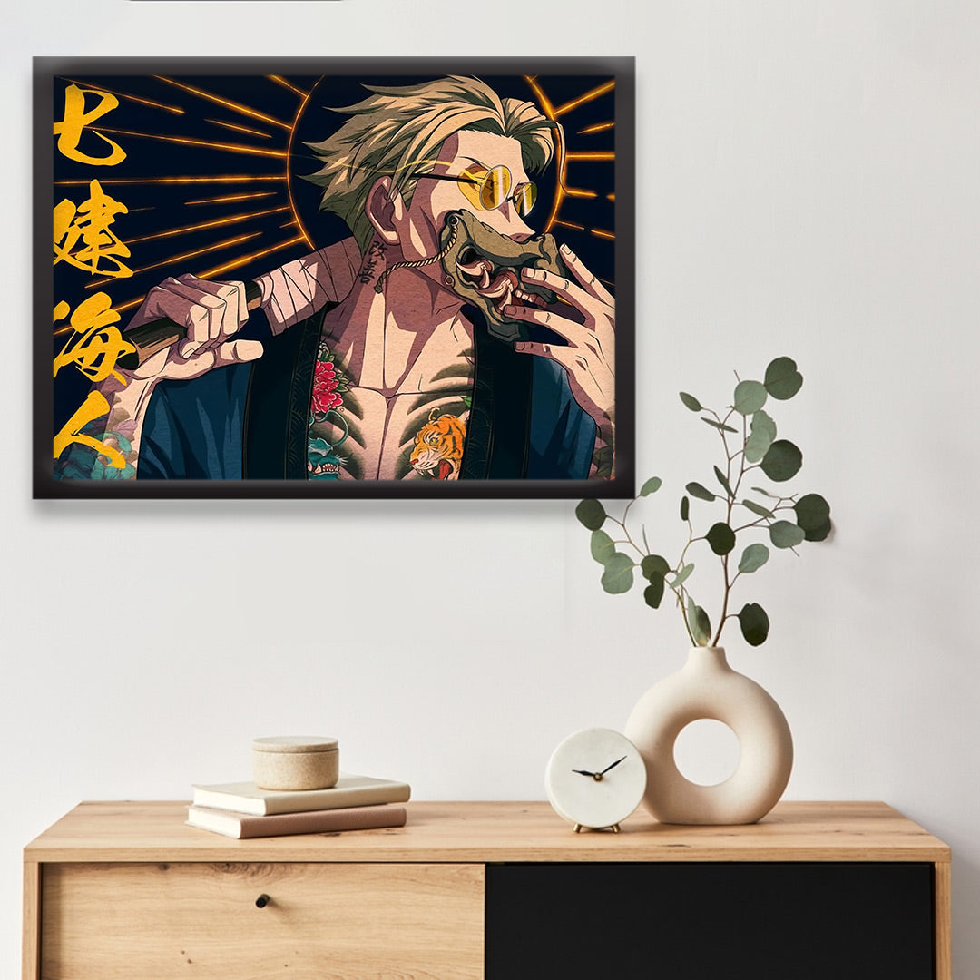 Golden Fang Ronin" – Japanese Yakuza Anime Wall Poster | Dekorama Framed Wall Art | Anime Wall Frames & Posters