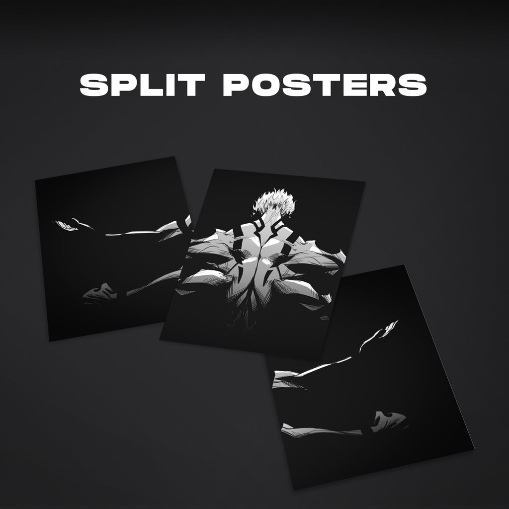 Jujutsu Kaisen | Gojo Satoru Domain Pose | Split Wall Poster | Minimalist Anime Canvas Art