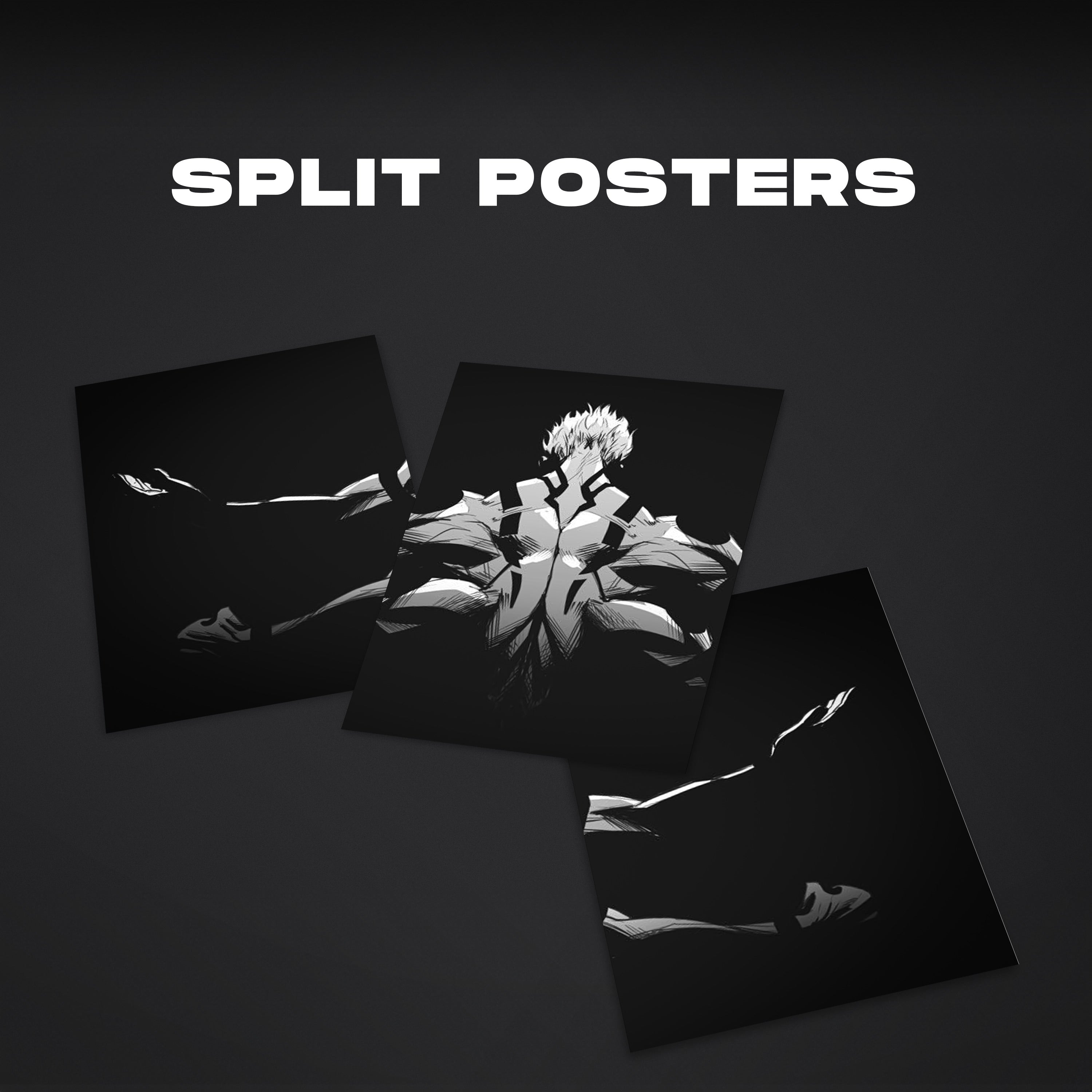 Jujutsu Kaisen | Gojo Satoru Domain Pose | Split Wall Poster | Minimalist Anime Canvas Art