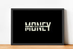 Money Black & White | Motivational Wall posters | Black Framed poster