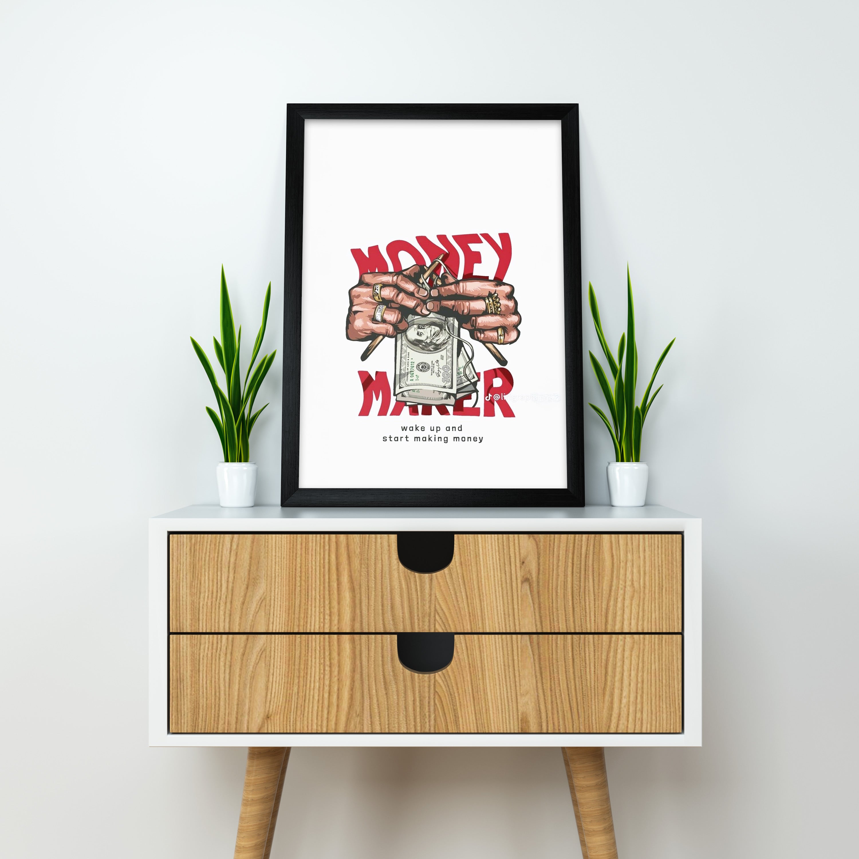 Money Maker | Motivational Wall posters | Black Framed poster