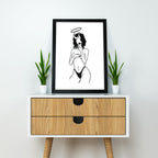 Angel & Demon – Bold Feminine Line Art Poster | Sexy Minimalist Wall Art