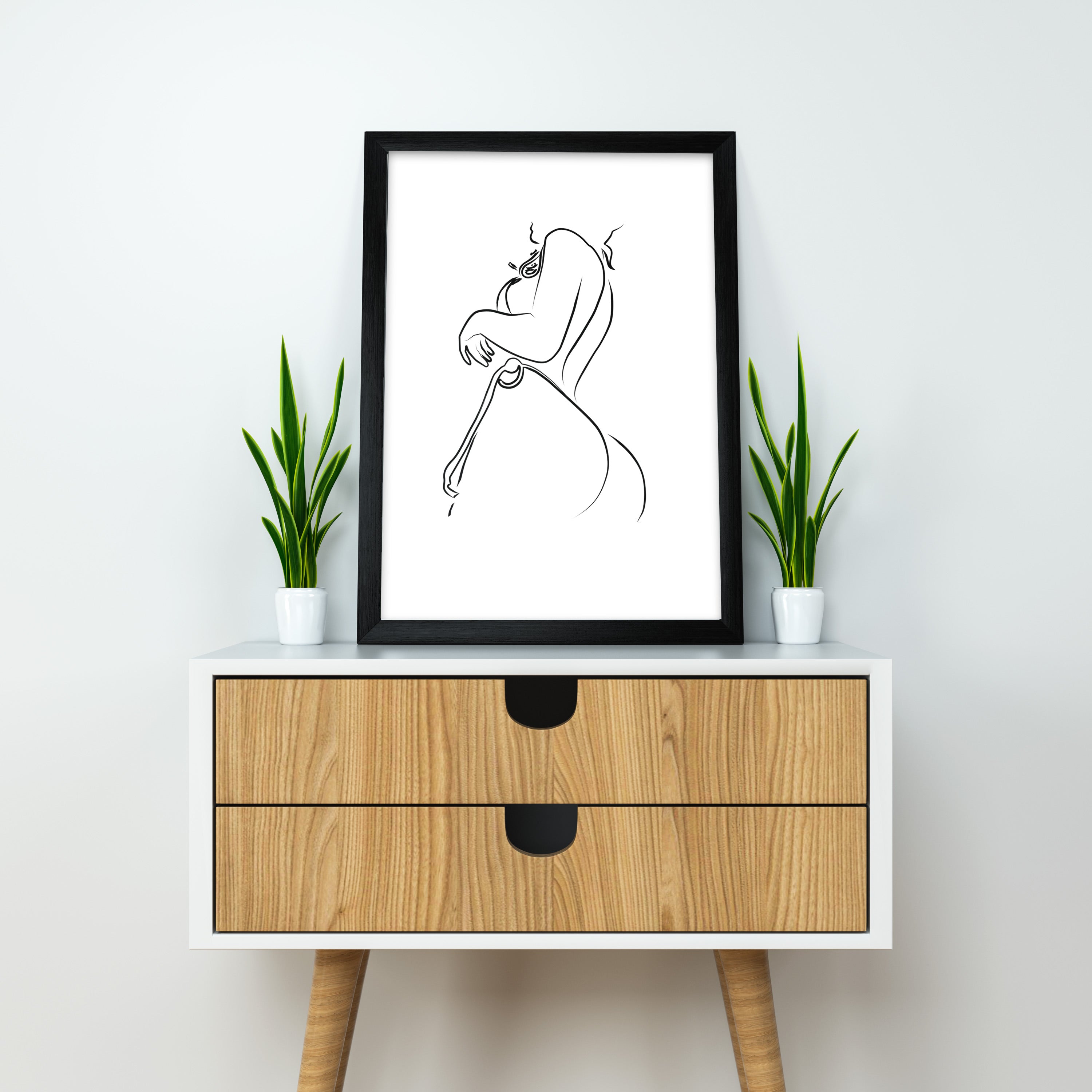 Curves in Motion – Feminine Minimal Line Art Poster