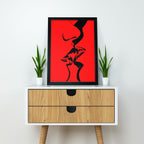 Kiss People | Kissing Love Lips | Simple Abstract Art