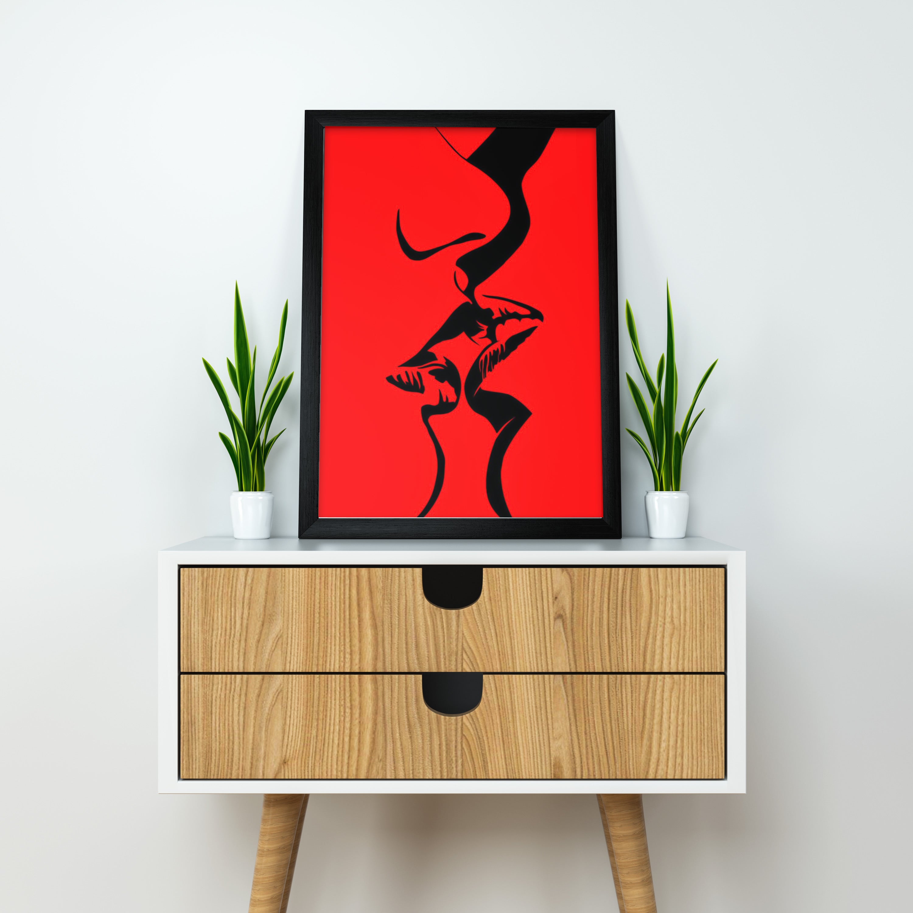 Kiss People | Kissing Love Lips | Simple Abstract Art