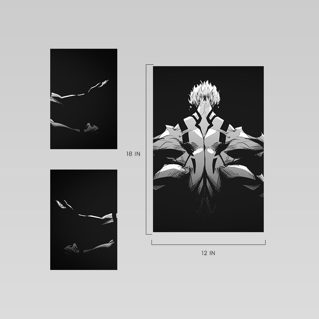 Jujutsu Kaisen | Gojo Satoru Domain Pose | Split Wall Poster | Minimalist Anime Canvas Art