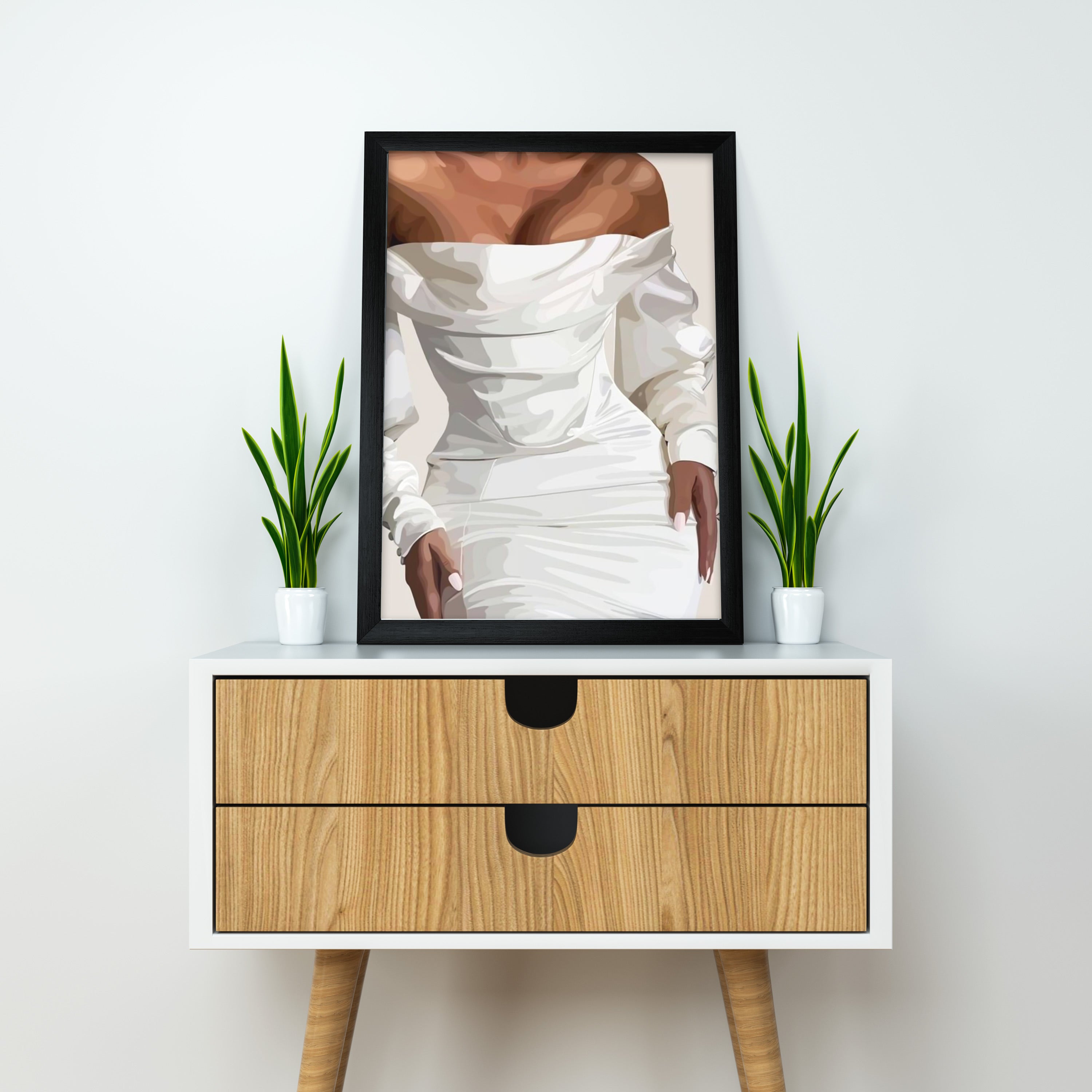 Serene Confidence – Contemporary Woman Wall Art| Simple Abstract Art