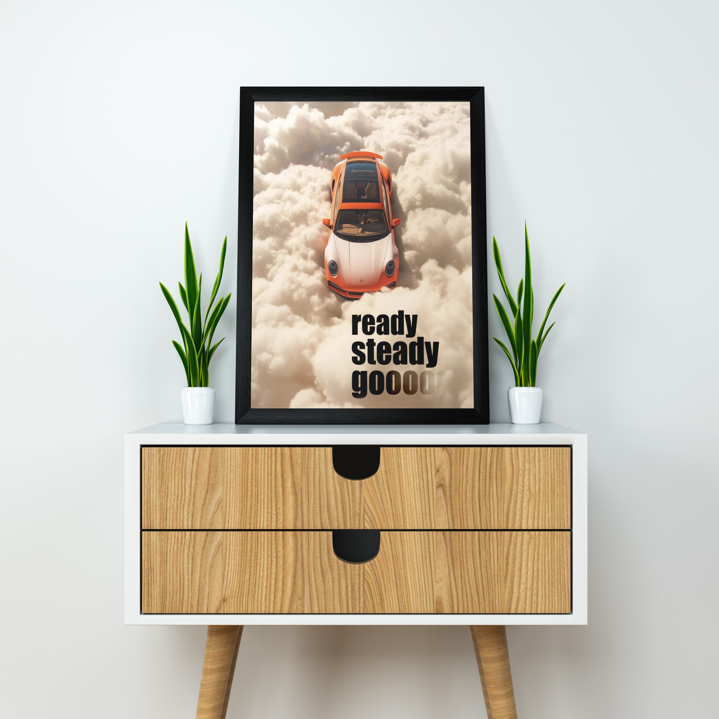 Porsche | Supercar Framed Poster | Car Framed Posters - Matt Black Frame
