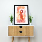 Love in Bloom – Abstract Watercolor Couple Embrace Poster