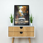 Beamer E30 | Retro Supercar Framed Poster | Vintage car Framed Posters - Matt Black Frame (Black Framed, E30)
