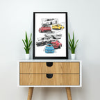 Supercars Collections | SportsCar Framed Poster | BMW PORSCHE TOYOTA Classic  Framed Posters
