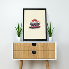 Datsun 240Z (Fairlady Z) Poster | Minimalist JDM Car | Wall Art with Mount Fuji & Pagoda Background
