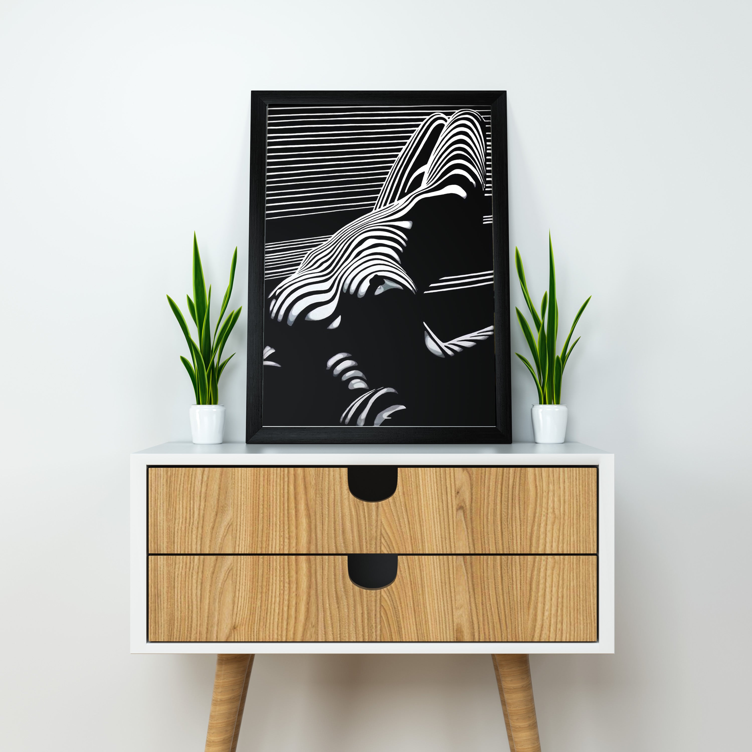 Canvas Abstract Painting for Decor | Sketch Line Painting | Simple Abstract Art