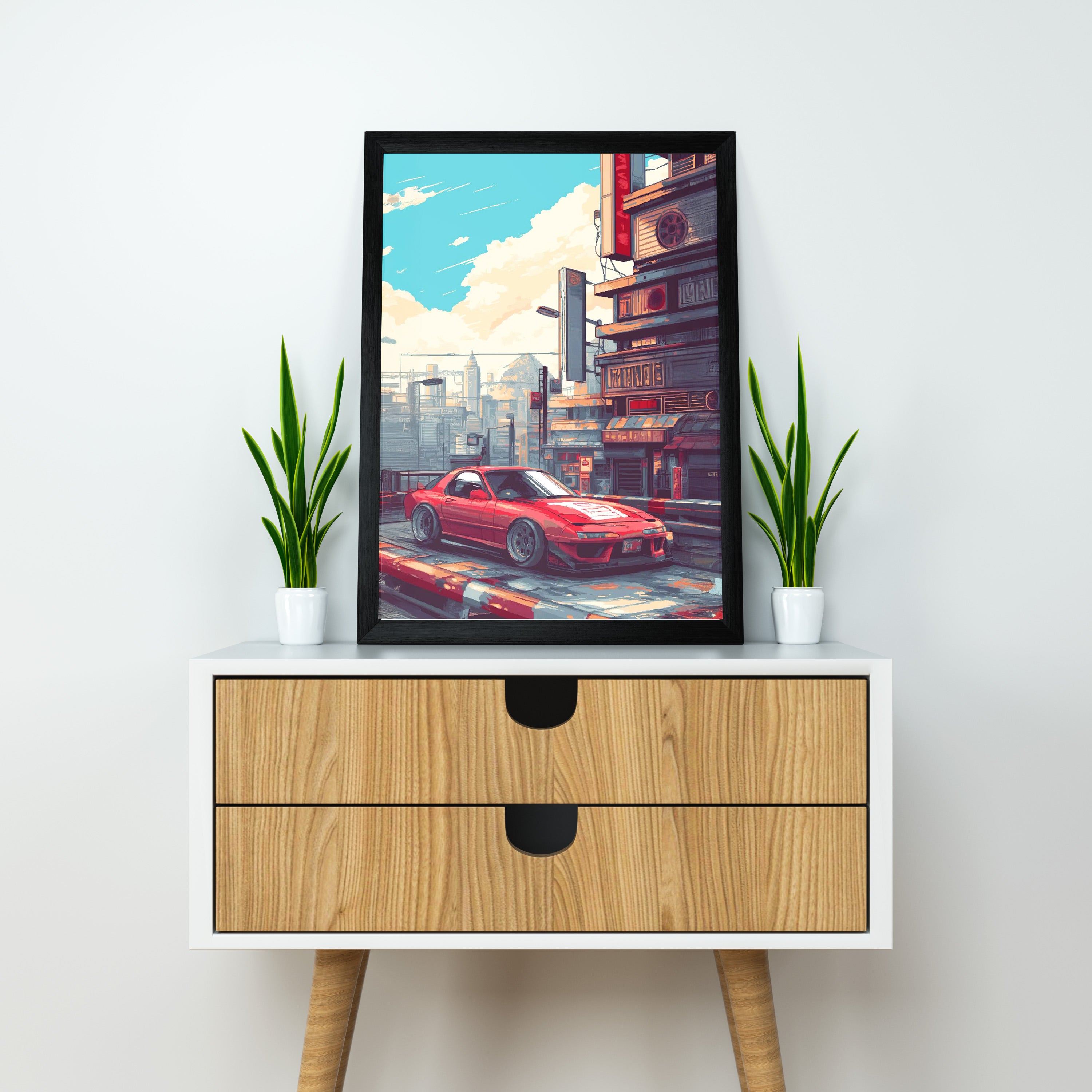 JDM Classic Nissan 180SX | Retro Drift Car Wall Art |Urban Auto Lovers