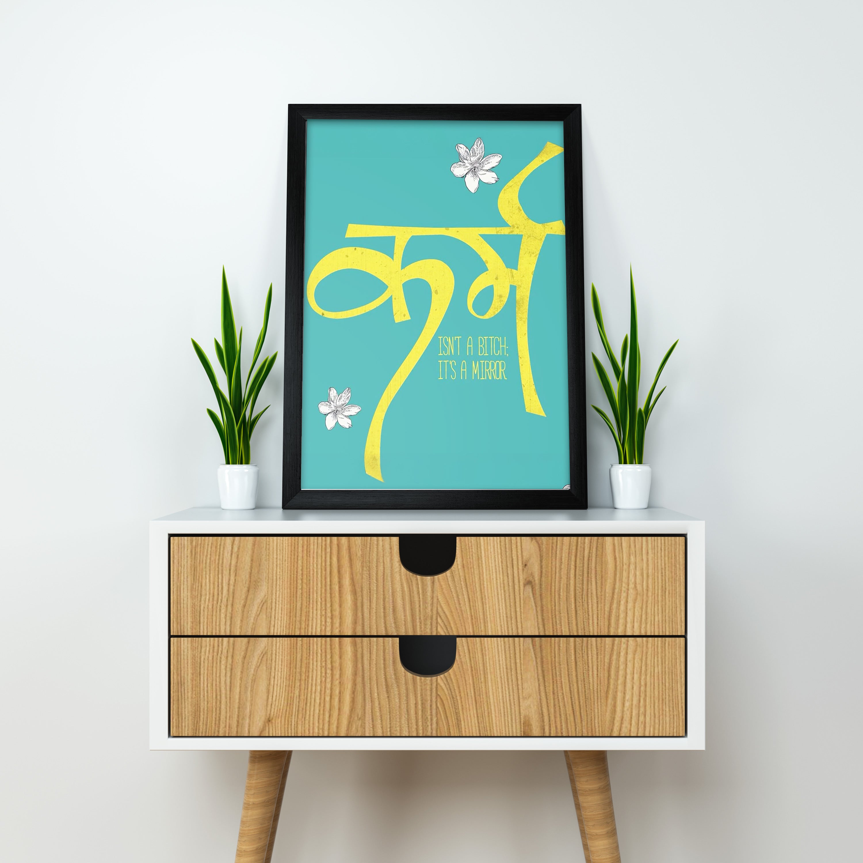 Karam Quote Art | Quote Wall posters | Black Framed poster