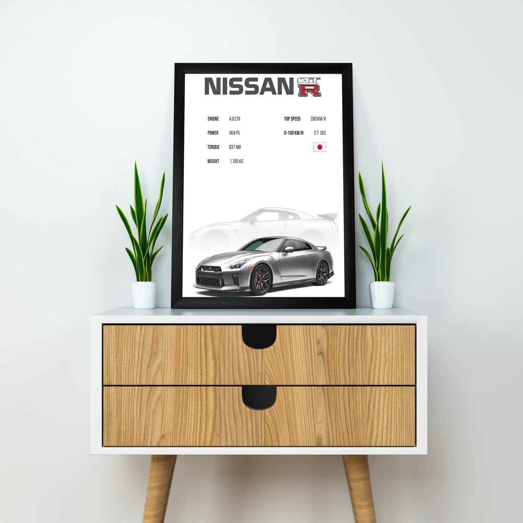 Nissan GTR | Nissan Framed Poster | Dekorama Framed Wall Art |  Cars Framed Posters