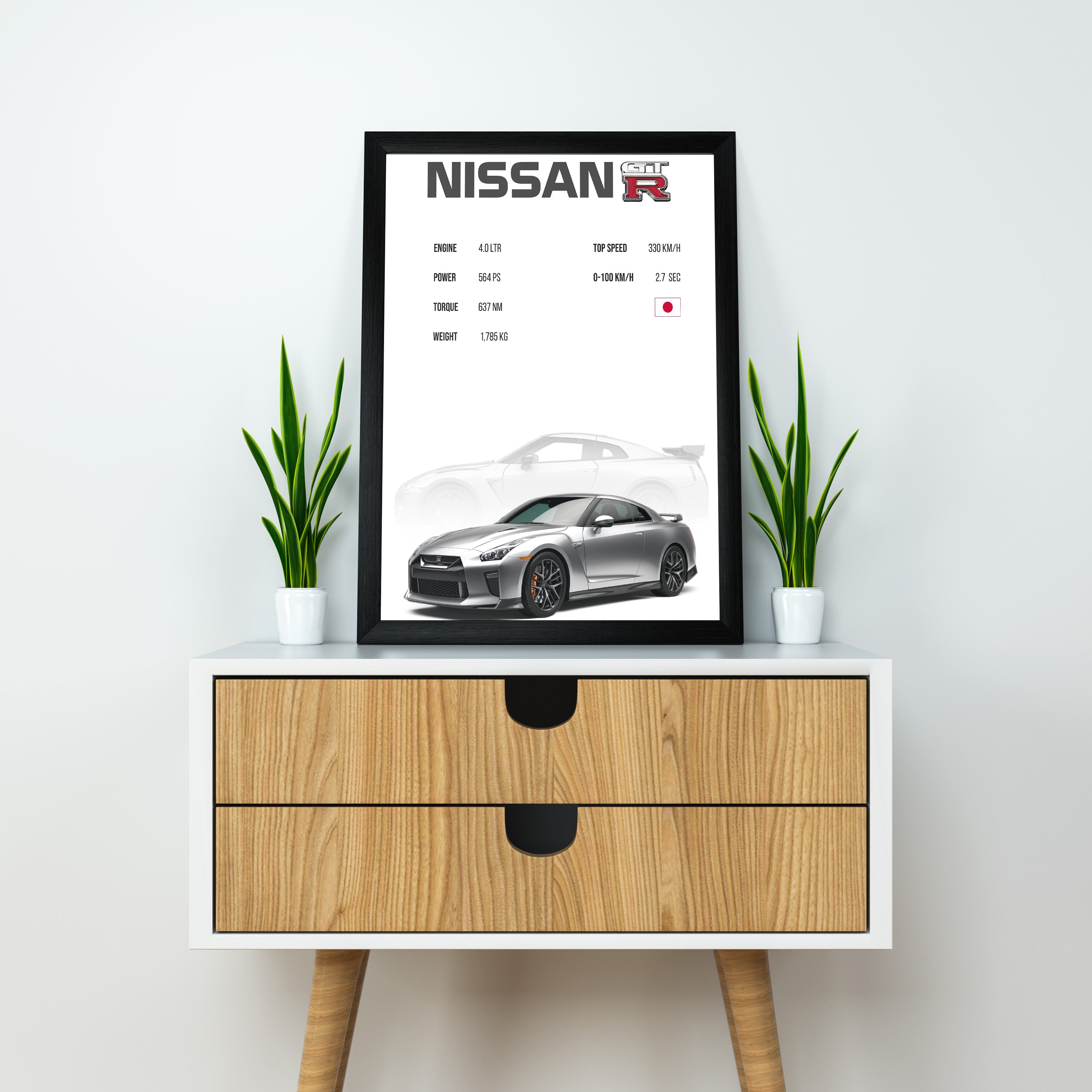 Nissan GTR | Nissan Framed Poster | Dekorama Framed Wall Art |  Cars Framed Posters