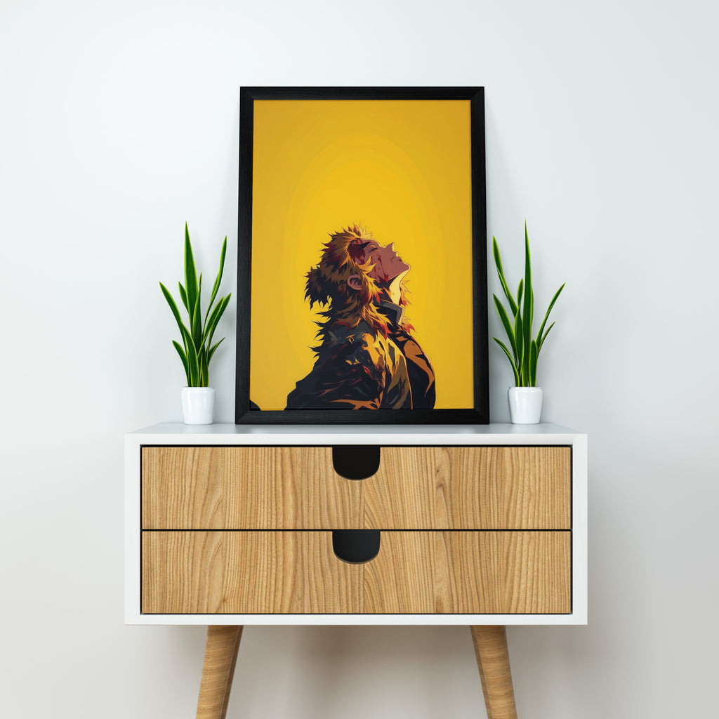 Kyojuro Rengoku Poster | Demon Slayer Flame Hashira Wall Art| Anime Framed Posters