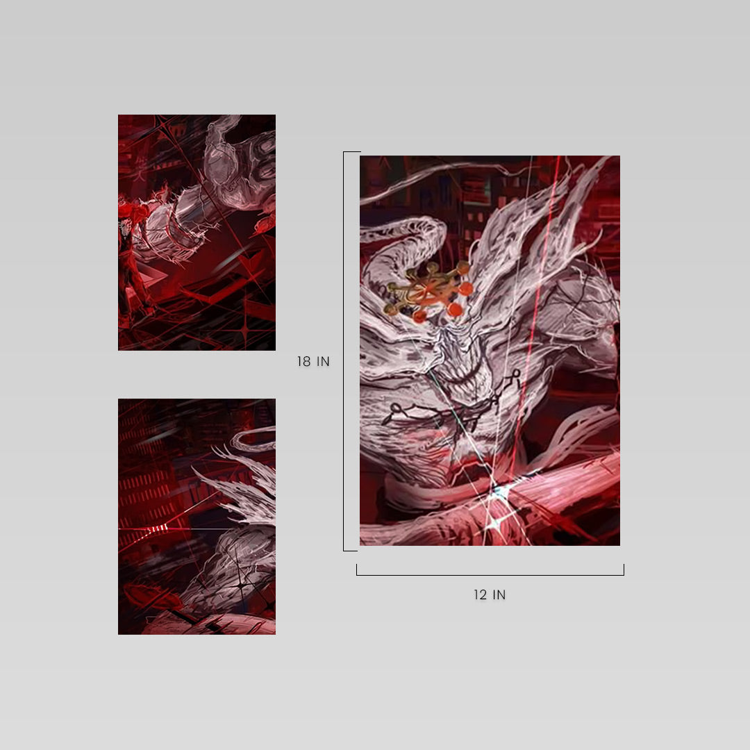 Jujutsu Kaisen Sukuna | Split Wall Poster | Dark Anime Canvas Art