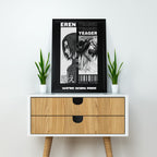 Eren Yeager X Titan | Attack On Titan Framed Poster | Anime Framed Posters - Matt Black Frame ( Black Framed, Eren Titan Art)