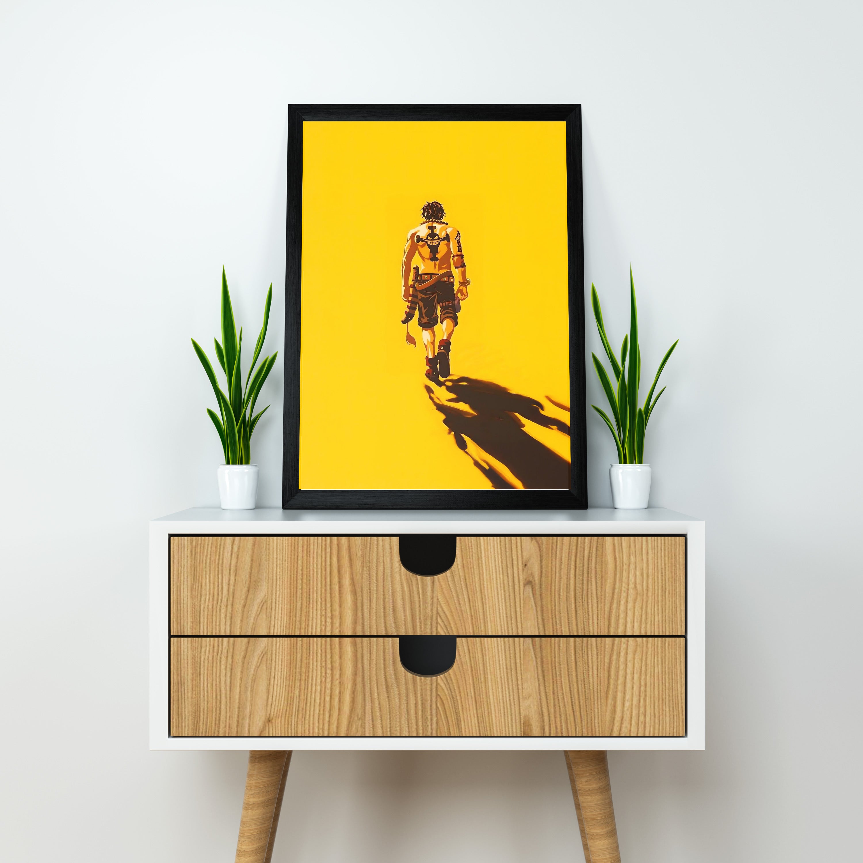 One Piece Anime Wall Art | Portgas D. Ace  | Anime Posters | Minimalist Framed Poster