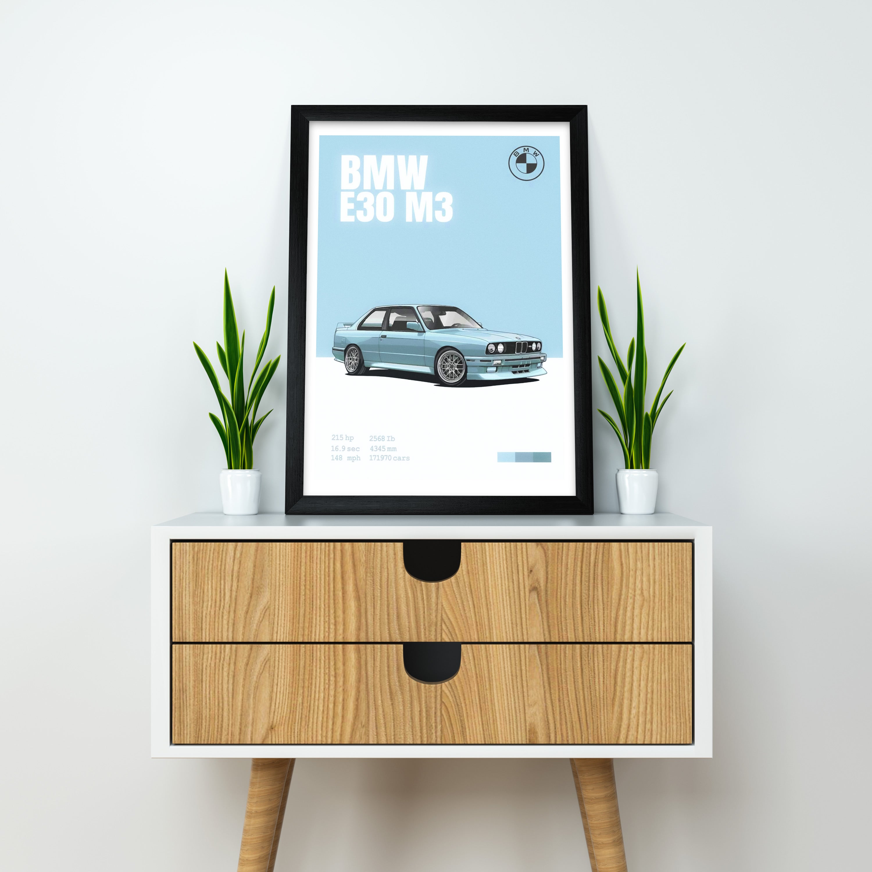 BMW M3 | Car Framed Poster | BMW E30 Classic  Framed Posters