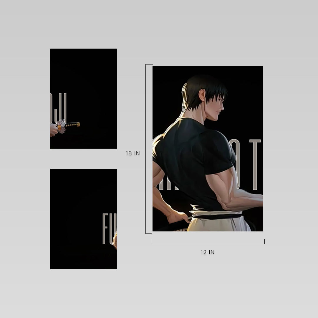 Jujutsu Kaisen | Toji Fushiguro | Split Wall Poster| Sword Pose Anime Canvas Art