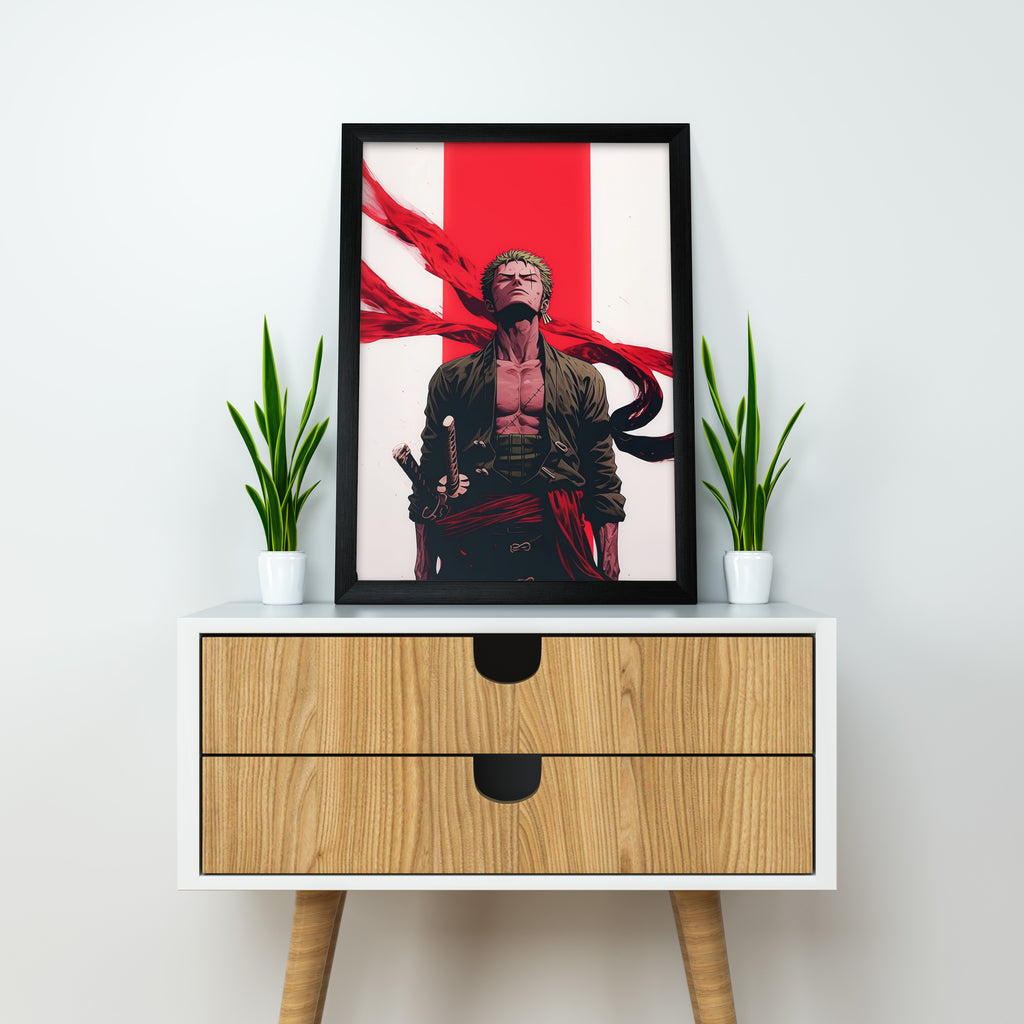One Piece | ZORO Vector Art | Dekorama Framed Wall Art | Anime Wall Frames & Posters | One Piece Framed Poster