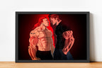 Yujiro and Baki Hanma Face-Off Poster| Dekorama Framed Wall Art | Anime Wall Frames & Posters
