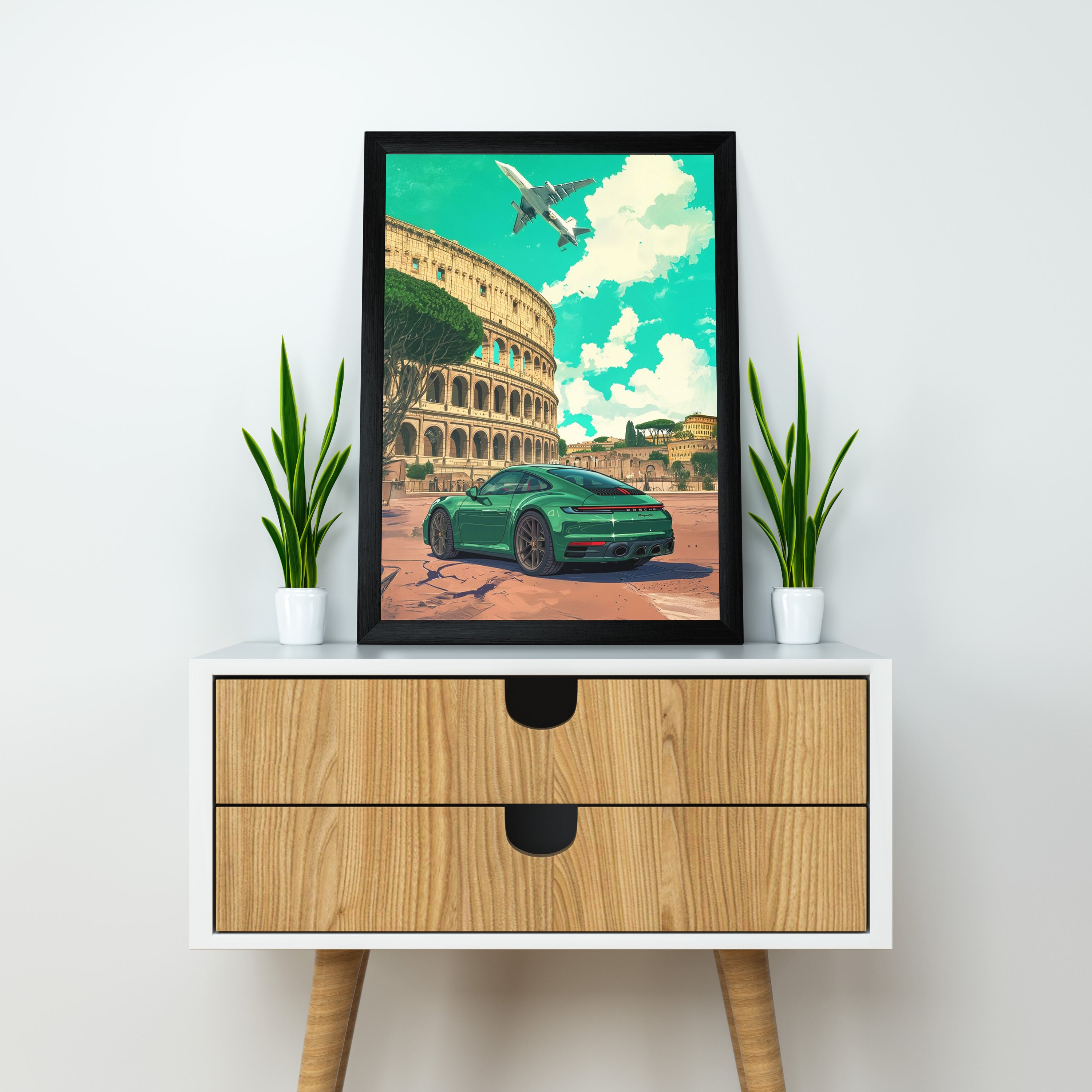 Porsche| Hypercar Framed Poster | Car Framed Posters - Matt Black Frame (Black Framed, Porsche)