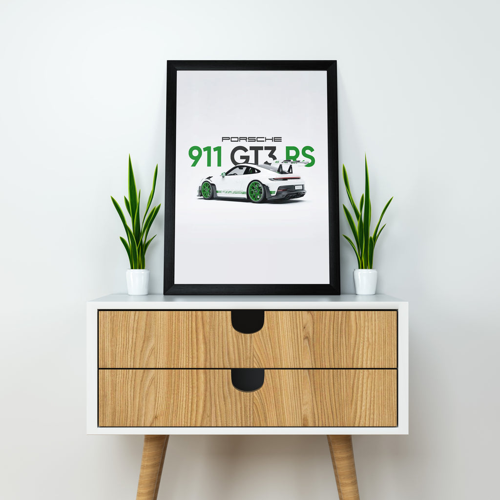 Porsche 911 GT3 RS | Car Framed Posters - Matt Black Frame ( Black Framed, Porsche)