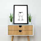 Cheers to Curves – Bold Black & White Wine-Inspired Poster