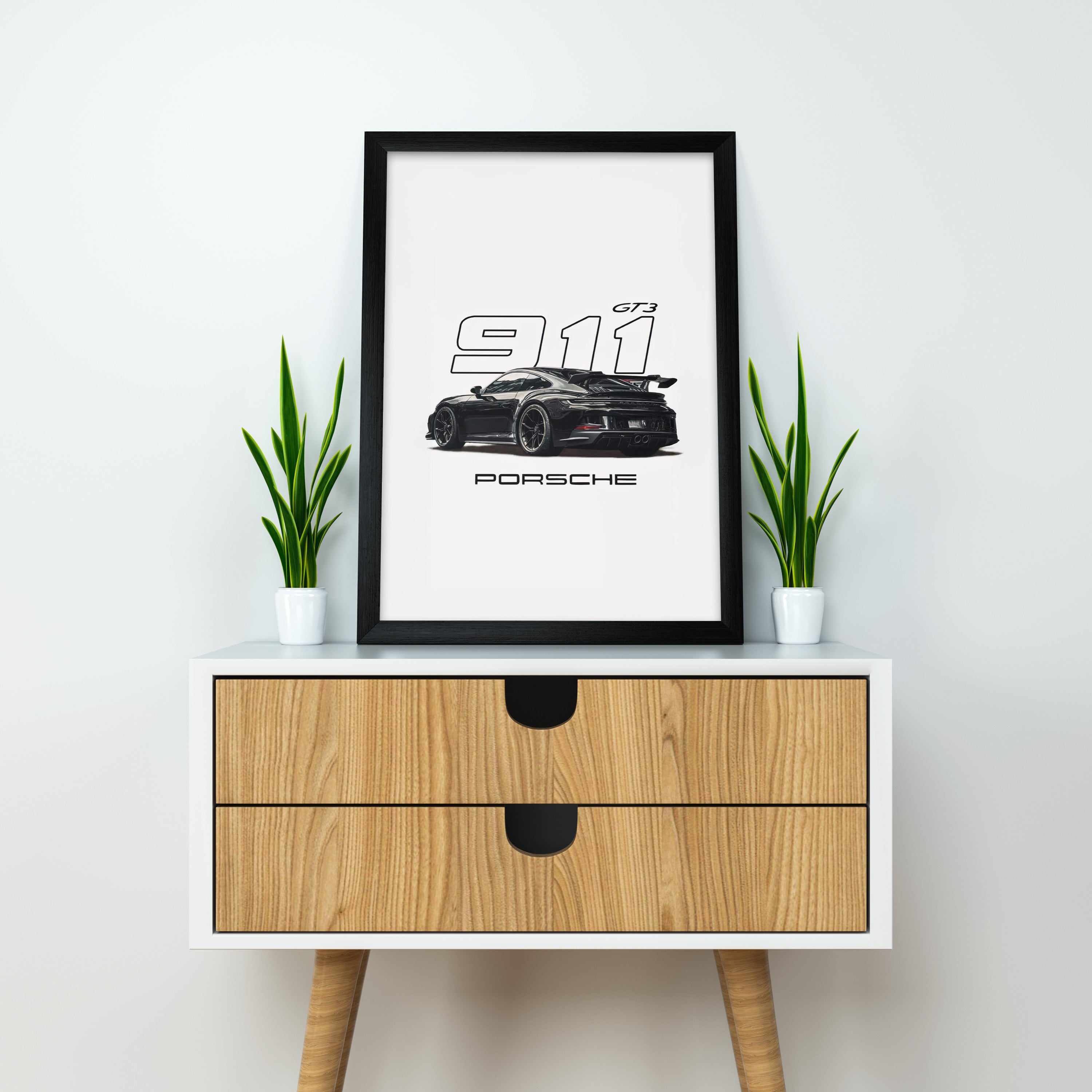Porsche 911 | Car Framed Poster | Porsche  Framed Posters (Black Framed, Hot car)