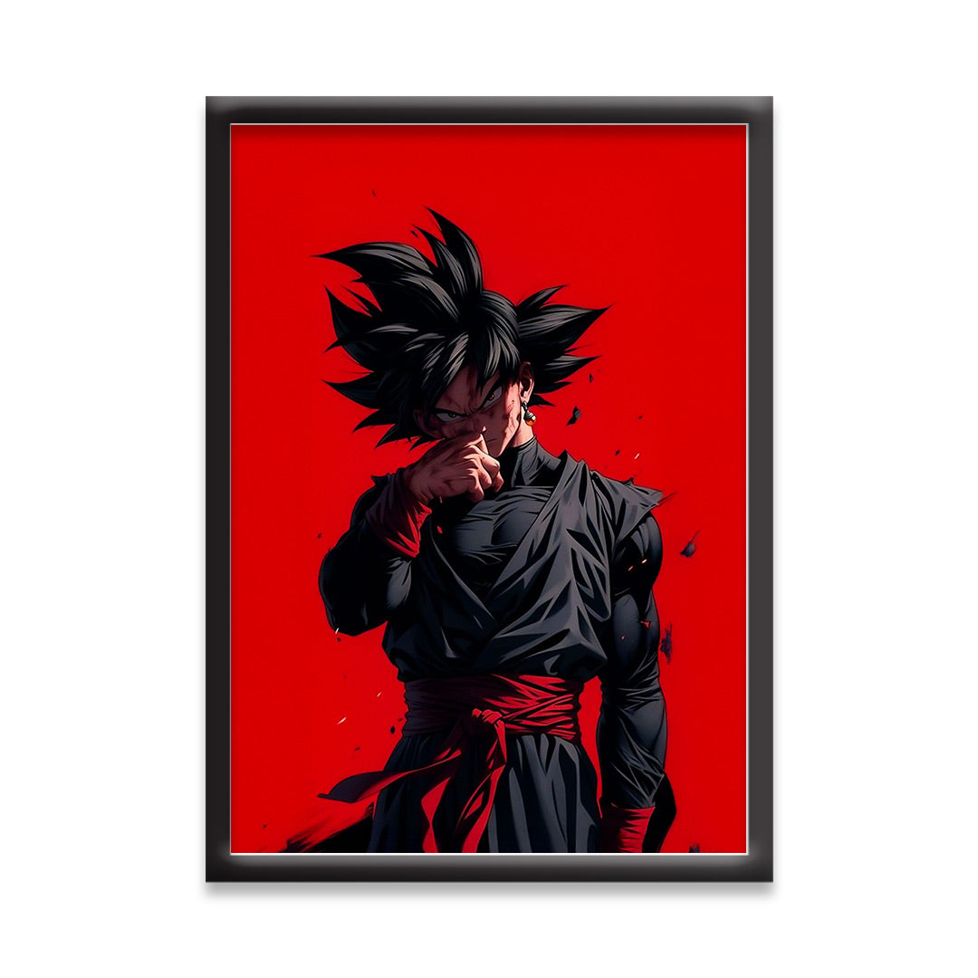 Dark Goku | Dekorama Framed Wall Art | Anime Wall Frames | Framed Paintings - Matt Black Frame (Black Framed)