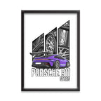 Porsche 911 GT3RS | Supercar Framed Poster | Car Framed Posters - Matt Black Frame