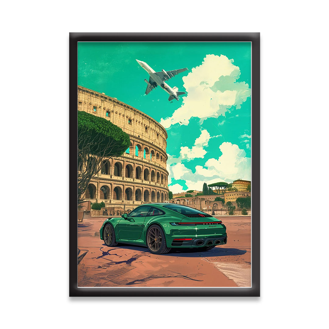 Porsche| Hypercar Framed Poster | Car Framed Posters - Matt Black Frame (Black Framed, Porsche)