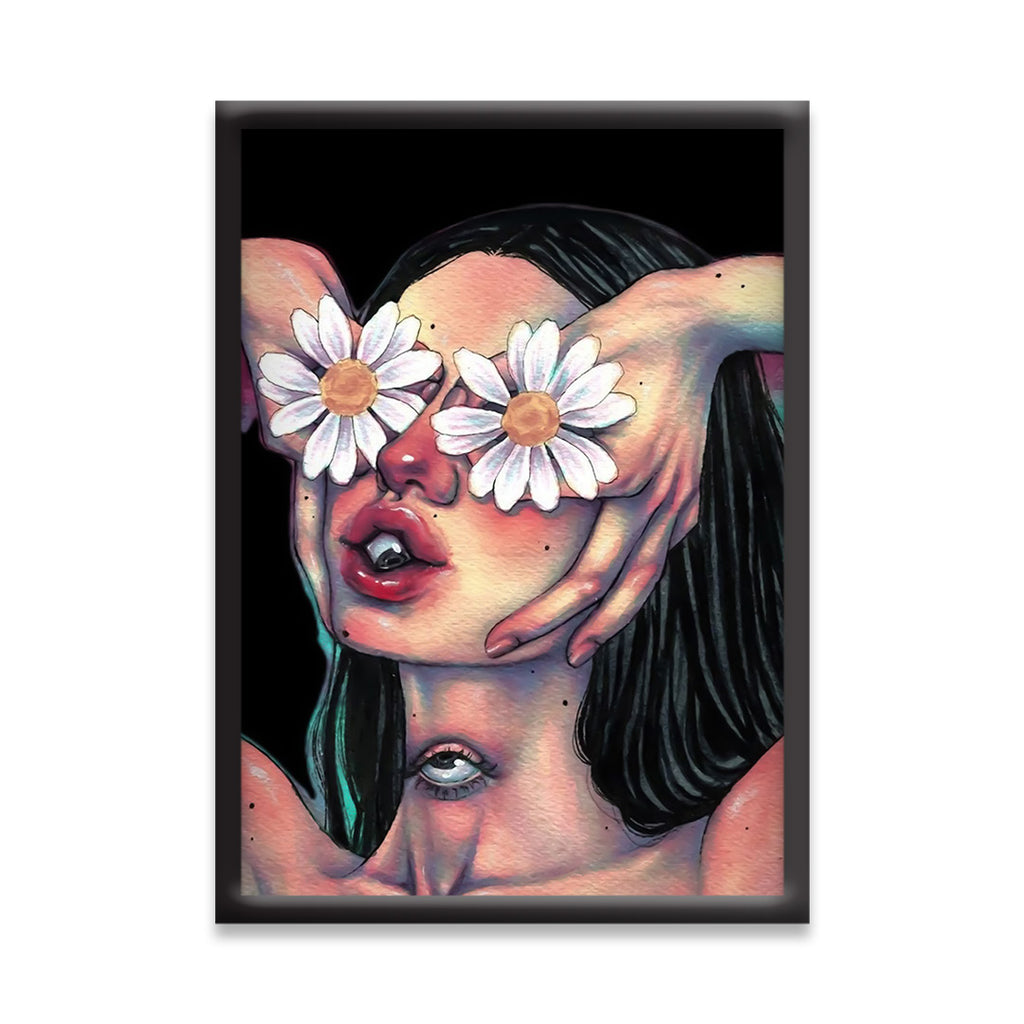 Floral Eyes & Inner Sight – Modern Psychedelic Art Print | Simple Abstract Art