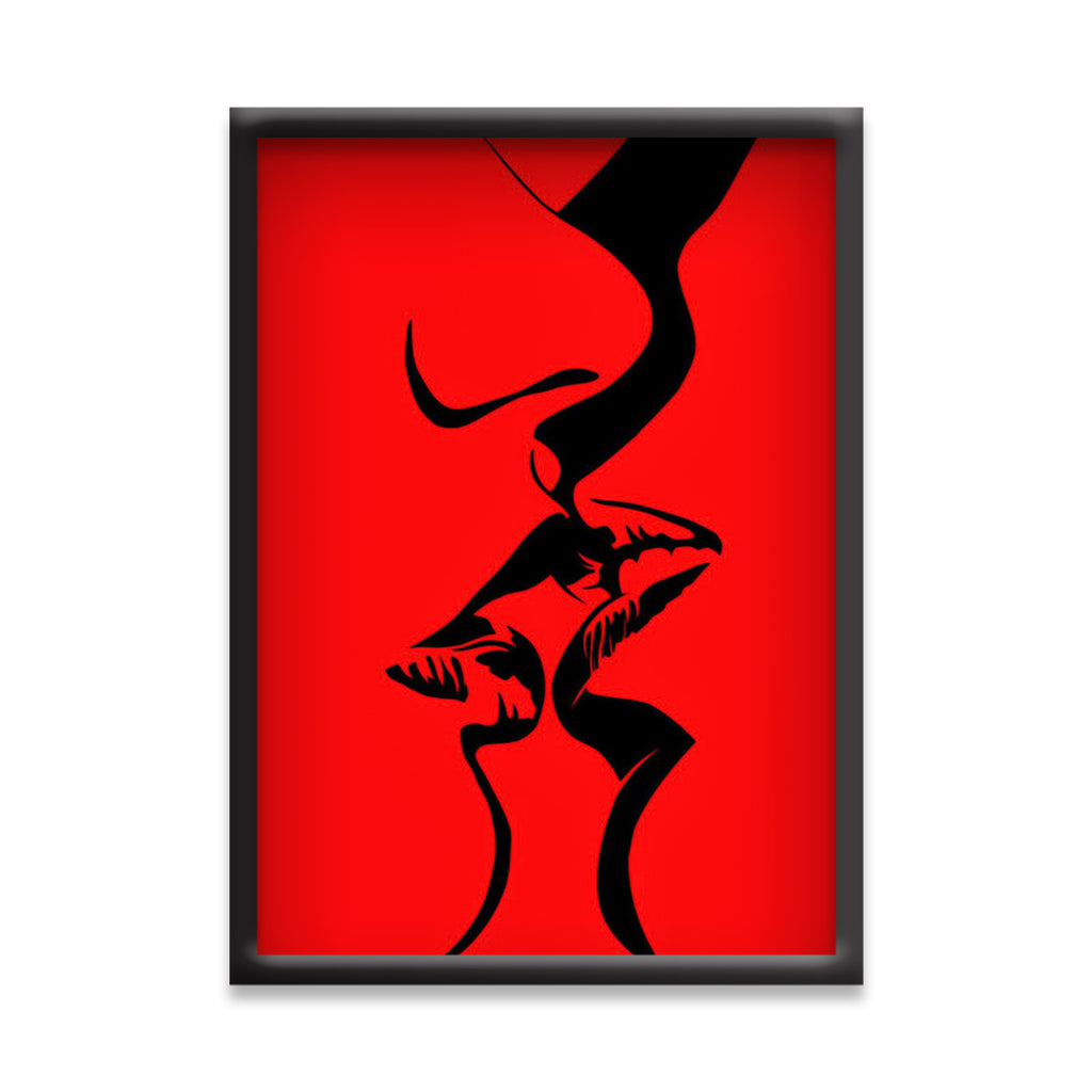 Kiss People | Kissing Love Lips | Simple Abstract Art