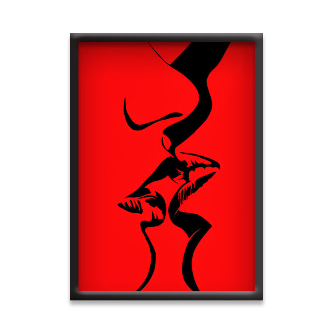 Kiss People | Kissing Love Lips | Simple Abstract Art