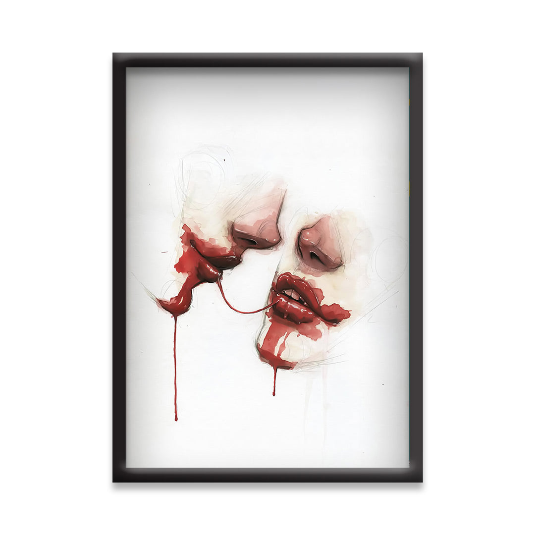 Twisted Passion – Minimalist Dark Romance Poster | Bold Expressionist Wall Art