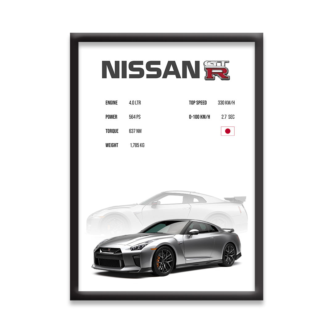 Nissan GTR | Nissan Framed Poster | Dekorama Framed Wall Art |  Cars Framed Posters