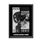 Eren Yeager X Titan | Attack On Titan Framed Poster | Anime Framed Posters - Matt Black Frame ( Black Framed, Eren Titan Art)