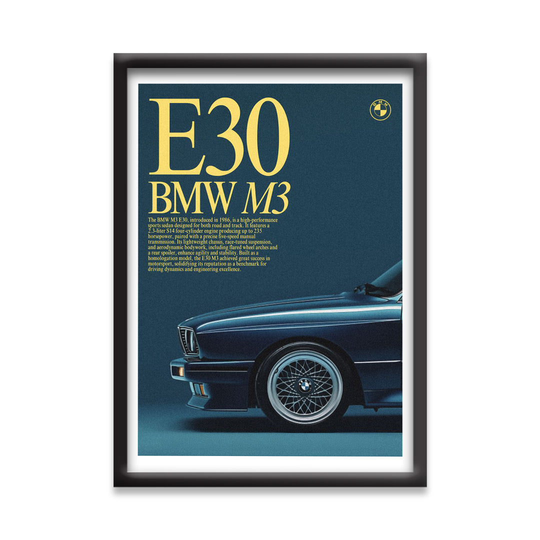 BMW M3 | Car Framed Poster | BMW E30 Classic  Framed Posters