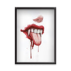Savage Expression – Vampire Tongue Art Poster | Gothic Mouth Illustration