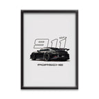 Porsche 911 | Car Framed Poster | Porsche  Framed Posters (Black Framed, Hot car)
